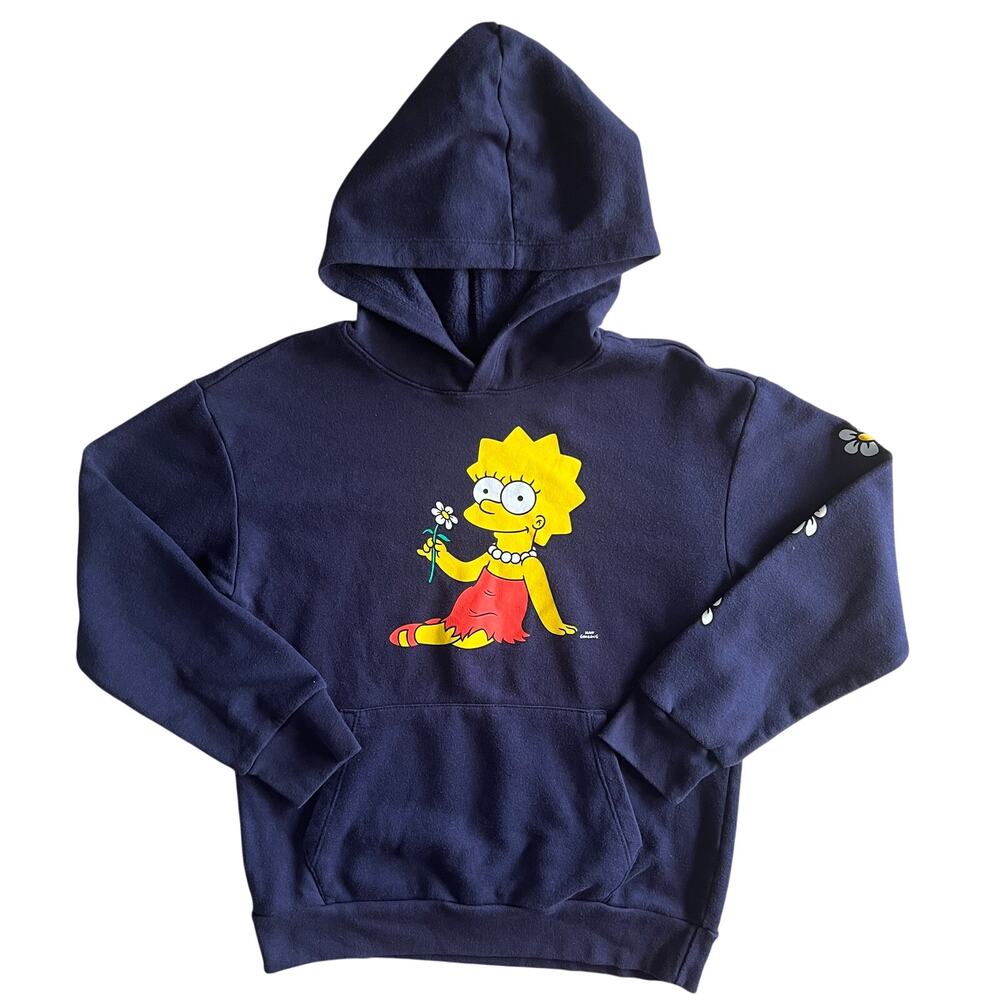 The Simpsons Lisa Simpson Girls XL Navy Daisy Hoodie